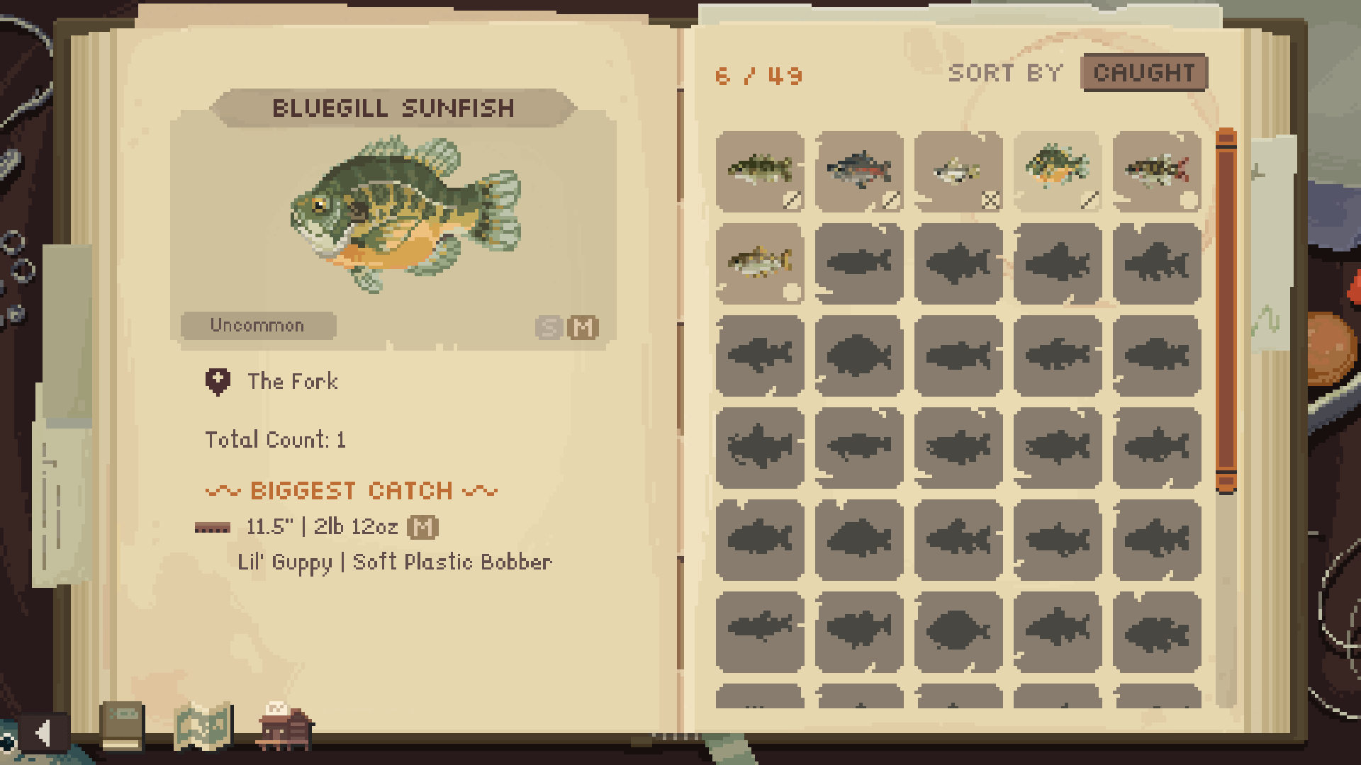 Official Cast n Chill logbook interface for the fish guide